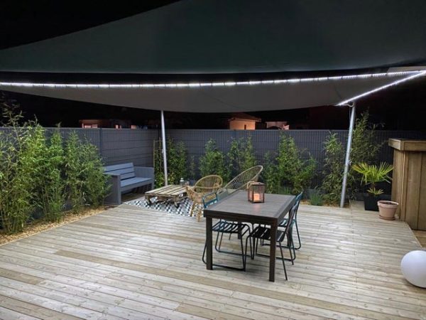 pergola éclairée terrasse